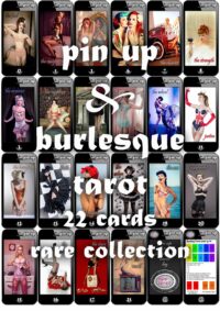 Pin up, Burlesque Rockabilly Tarot Cards Vintage, Sexy Image Nude Woman, Naked Body Boudoir Photography Erotic Pinup