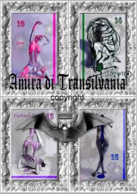 Tarot Card Deck, Sibyl Fortune Telling Cartomancy Divinatory Oracle, 24 Art Photo Naked Woman Nude Female Body Painting