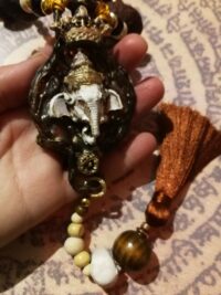 Hinduist Talisman, Lord Ganesh Elephant God, Hindu Ethnic Amulet Bhagavad Gita, Indian Magic Goddess