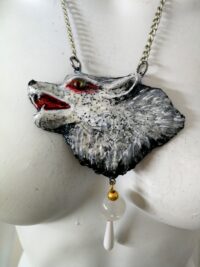 White Wolf, Necklace Pendant Charm Wild Animals, Forest Wildlife, Talisman Spirit Guide Protection Amulet