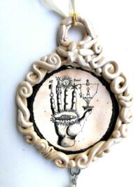 Alchemical Amulet, Alchemy Symbols Palmistry Hand, Sacred Geometry Spiritual Pendant Magical Power & Protective Talisman