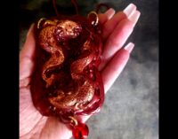 Dragon Amulet Talisman, Dungeons and Dragons Japan Kanji Jewelry, Japanese Deity Necklace Oriental Ouroboros Snake