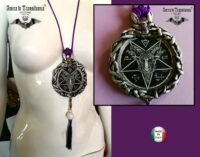 Baphomet Pendant, Magic Talisman Goth Jewel, Satanic Symbol Lucifer Sigil, Inverted Pentagram Star Demon
