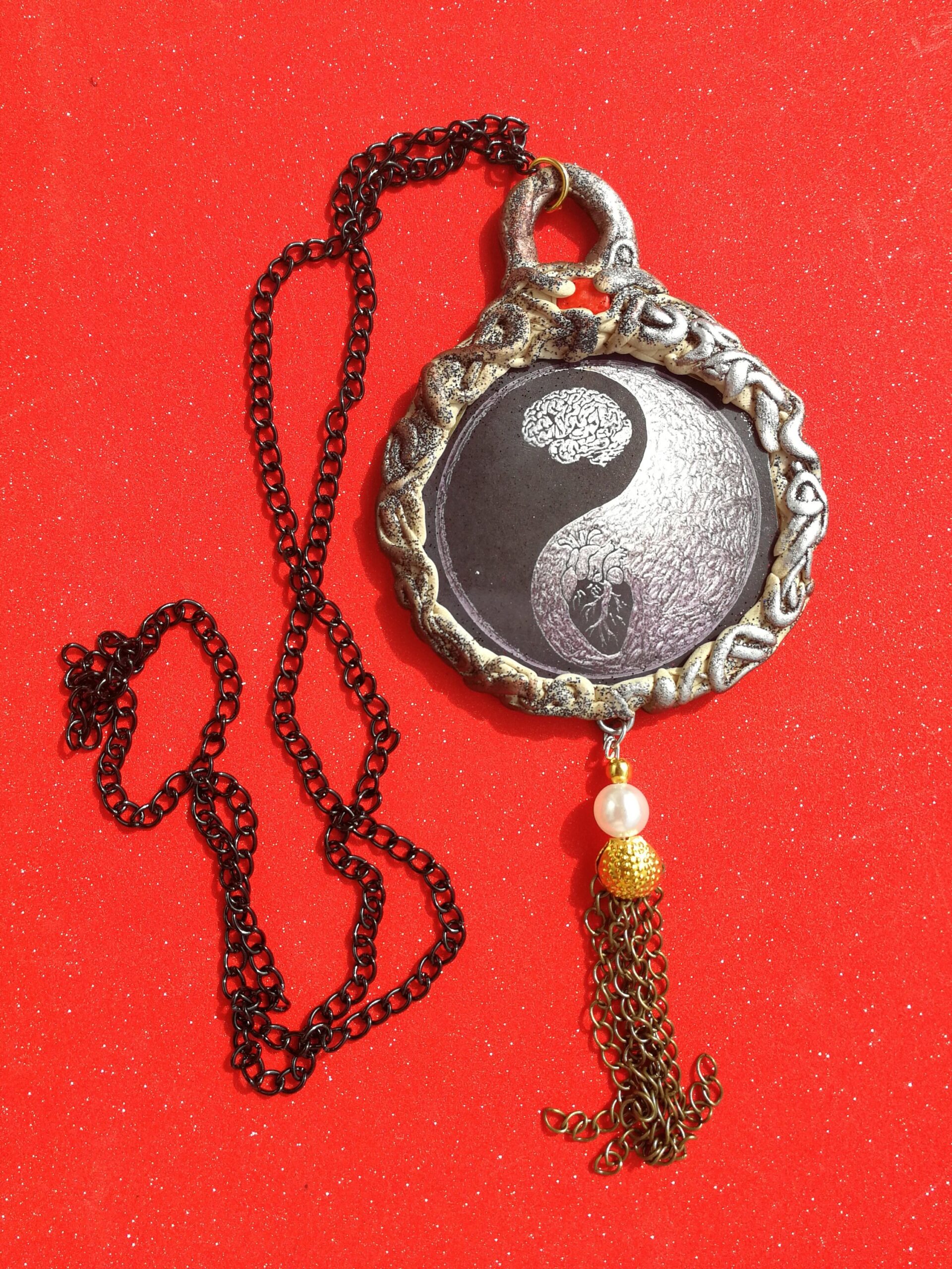 Yin and Yang Buddhist Tibetan, Quan Kuan Guan Kwan Yin Oriental Talisman, Lao Tzu Jewelry, Prayer Amulet Yoga Symbol