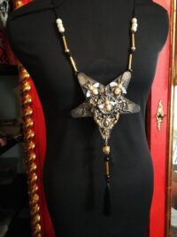 Inverted Pentagram Star, Dark Bee Pendant, Satanic Symbol Magic Talisman, Good Luck Pentacle Amulet