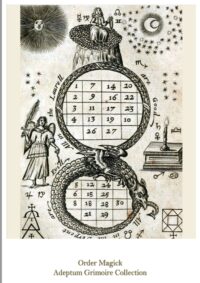 Antique Book, Occult Magic Square, Kabbalah Numerology Astrology Grimoire, Zodiac Horoscope Alchemy Symbols Taurus Sign