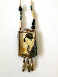 Japanese Omamori Charm, Lovers Talisman Samurai Amulet, Asian Folkloric Jewelry, Magic Pendant Good Luck