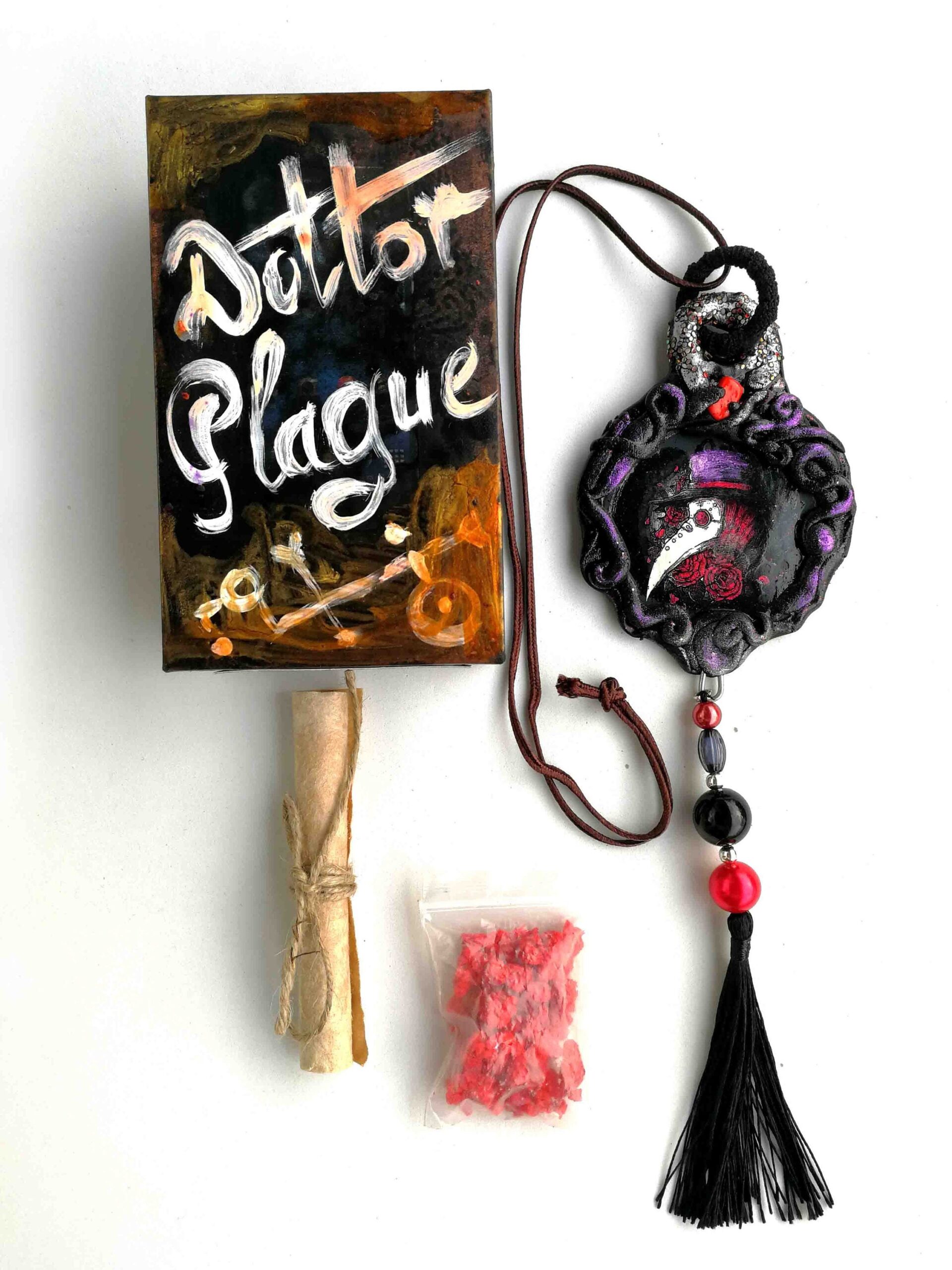 Doctor Plague, Venetian Mask Pendant Face Hat, Protective Amulet Steampunk, Protection Talisman Venezia Symbol