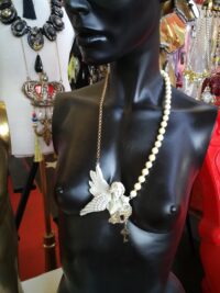 Guardian Angel, Cherubim Pendant Winged Angel Wings, Jewel Magic Talisman Archangel Charm, Cherub Amulet Greek Statue