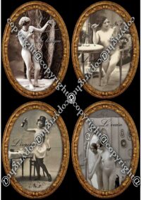 Erotic Tarot Cards, Vintage Oracle Sexy Image, Maison Bordell Nude Woman, Naked Body Photo