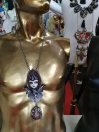 Hecate Goddess, Cursed Doll Magic Talisman, Haunted Witch Witchcraft Pendant, Gothic Cathedral Jewelry Necklace