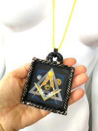 Masonry Symbol, Fraternal Mason Necklace, Masonic Talisman, Illuminati Triangle All Seeing Eye, Freemason Amulet Pendant