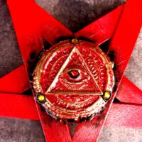 Inverted Pentagram Star, All Seeing Eye Amulet, Devil Talisman Five Fingers Pendant, Satanic Symbol