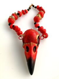 Spirit Vessel Protection, Crow Skull Spiritual Necklace Raven Talisman, Shaman Witch Jewelry Amulet Pendant