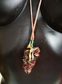 Vampire Energy, Uncut Gemstone Pendant, Blessing Bat Spell Protection Amulet, Magic Talisman Spiritual Raw Stone