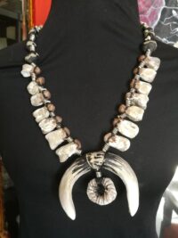 Native American Indian Necklace, Primitive Pendant Shaman, Tusk Jewel Fang, Ethnic Safari Jewelry, Shipibo Charm Xj