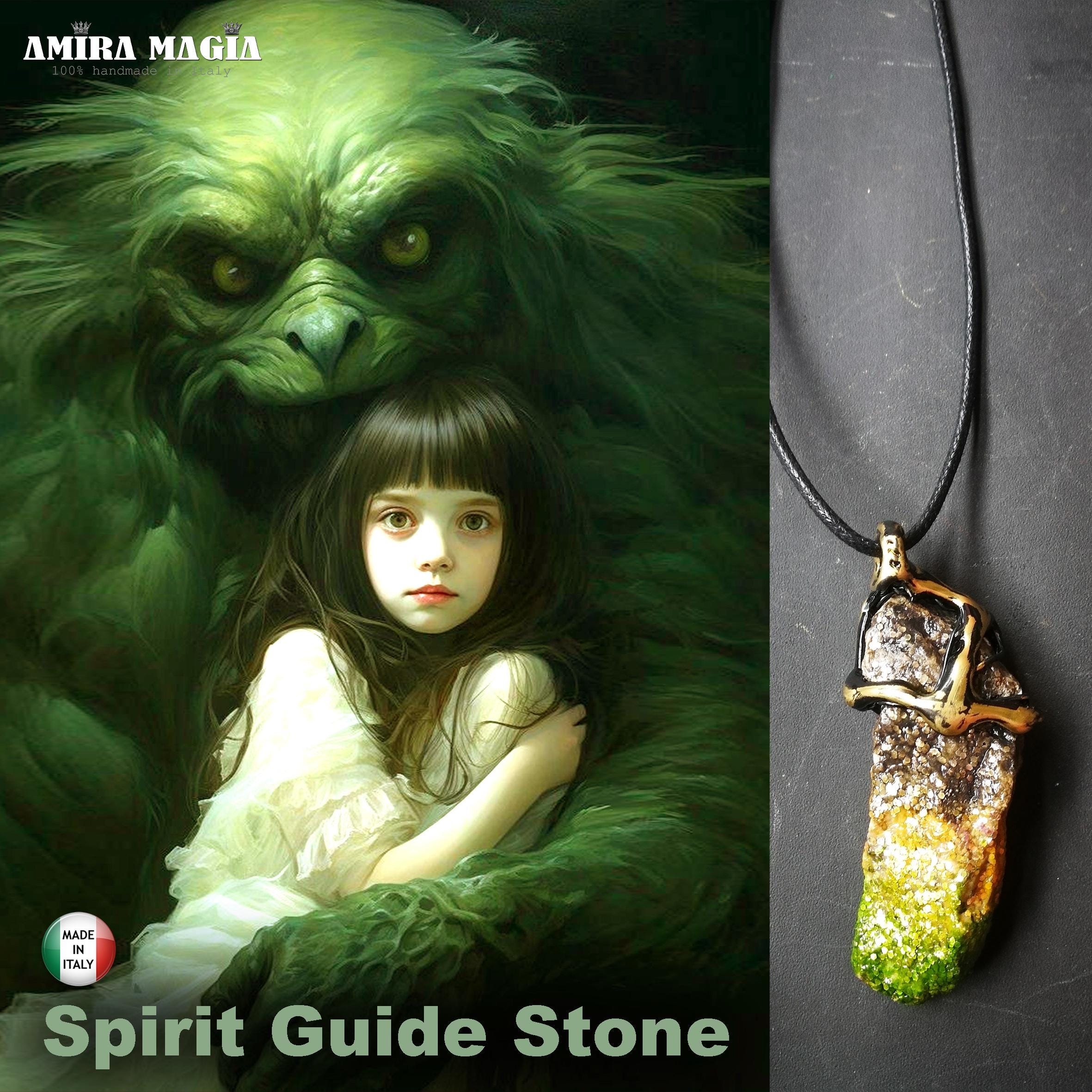 Witch Familiar, Protection Charm Shield Aura Energy Protective Magic Object, Spirit Guide Raw Stone