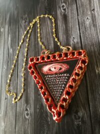 Abracadabra Pendant, Hebrew Letters Jewish Alphabet, Bar Mitzvah Bat Mitzvah, All Seeing Eye Amulet