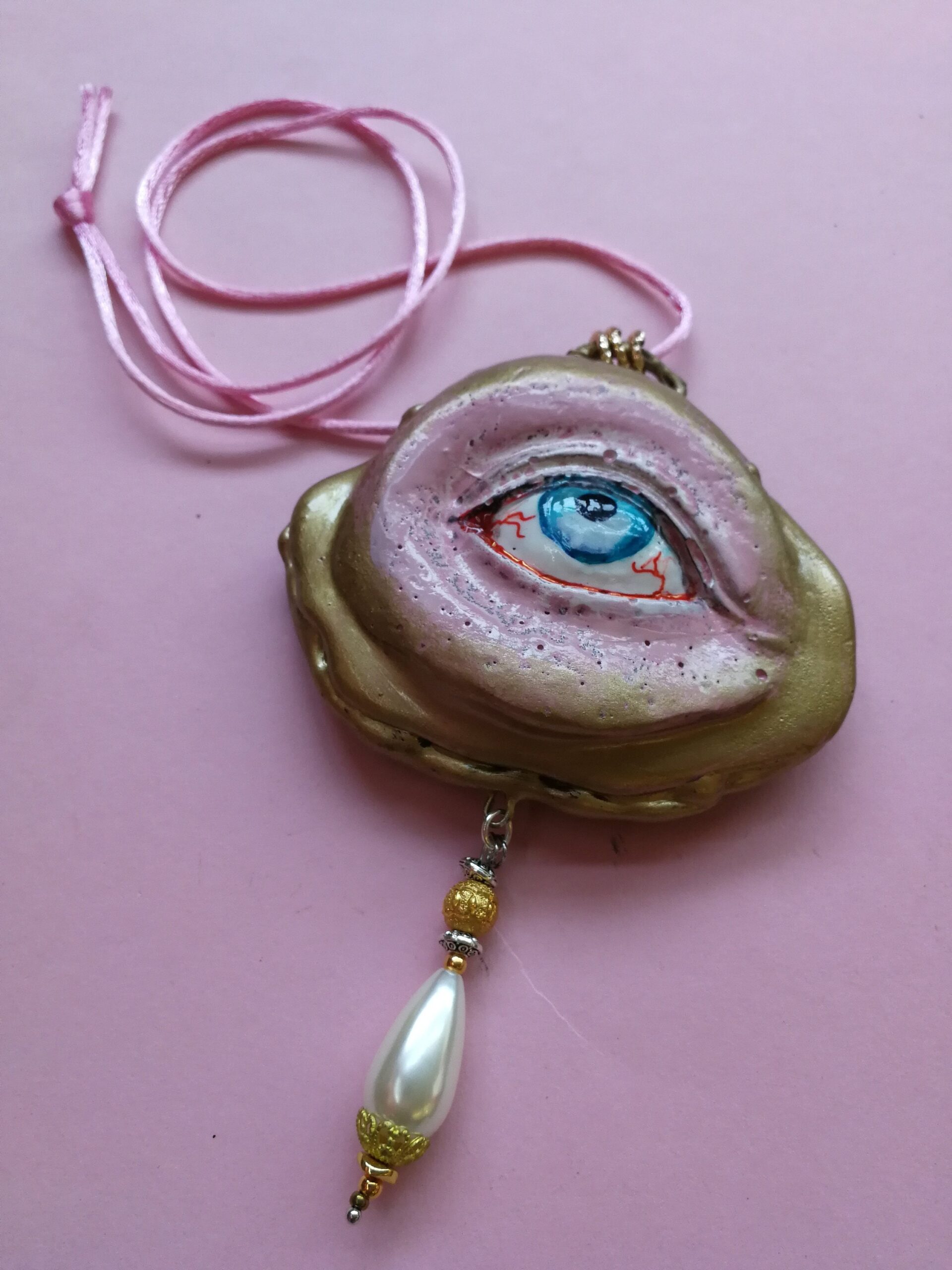 Realistic Eye, Angelic Protection Amulet Archangel Protective Talisman, Necklace Symbol All Seeing Eye Good Luck Pendant