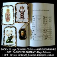 Count of Cagliostro, Tarot Cards Deck Alchemy Symbols, Spagyric Elements Oracle Grimoire Book