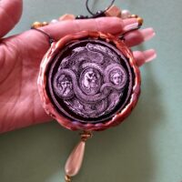Mother Earth, Woman Protection Amulet, Goddess Gaia Talisman, Ouroboros Snake Wealth Richness Money Attraction Jewelry