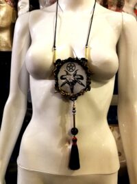 Hecate Goddess, Gothic Amulet Dark Magic Talisman Witchcraft Pendant, Witch Jewelry Symbol Inverted Pentagram