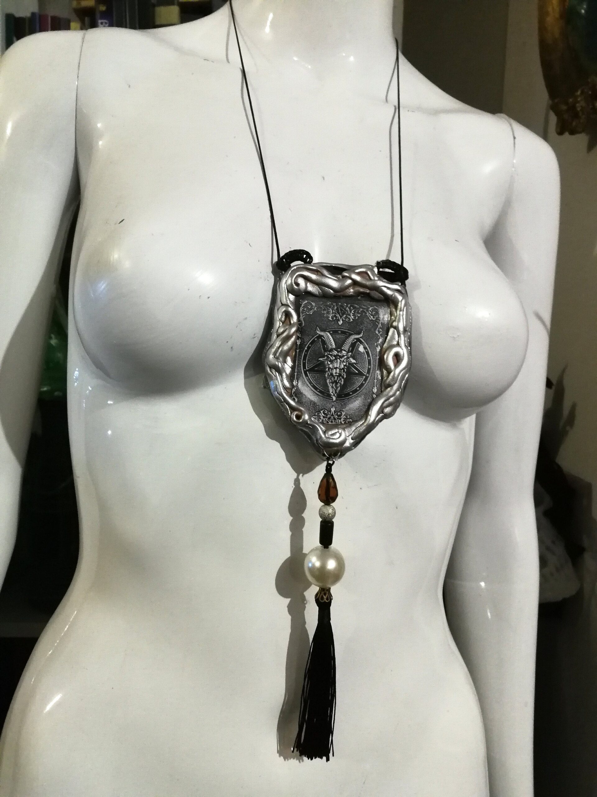Sigil of Baphomet, Magic Talisman Templar Symbol, Black Magick Goth Jewel, Satanic Necklace Lucifer Satanist Pentagram