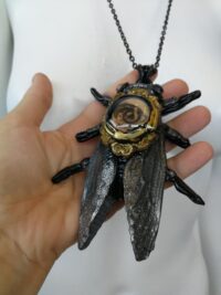 Cicada Life Cycle Amulet, Insect Bug Spirit Vessel, Haunted Magicicada Talisman Pendant Magic Eye