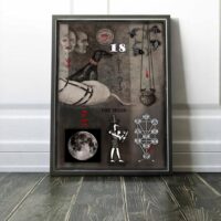 Witchcraft Supplies, Dark Academia Gothic Aesthetics Wall Art Frames Witch Symbol, Framed Painting Print