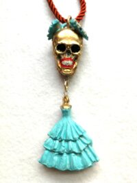 La Santa Muerte Pendant, Macabre Voodoo Dark Magic Talisman, Witch Necklace Goth Jewel Skull Amulet