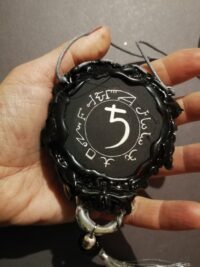 Pay a Witch, Prayer Hand Amulet, Planet Saturn Pendant Witchcraft Symbol, Magic Talisman Occult Jewelry