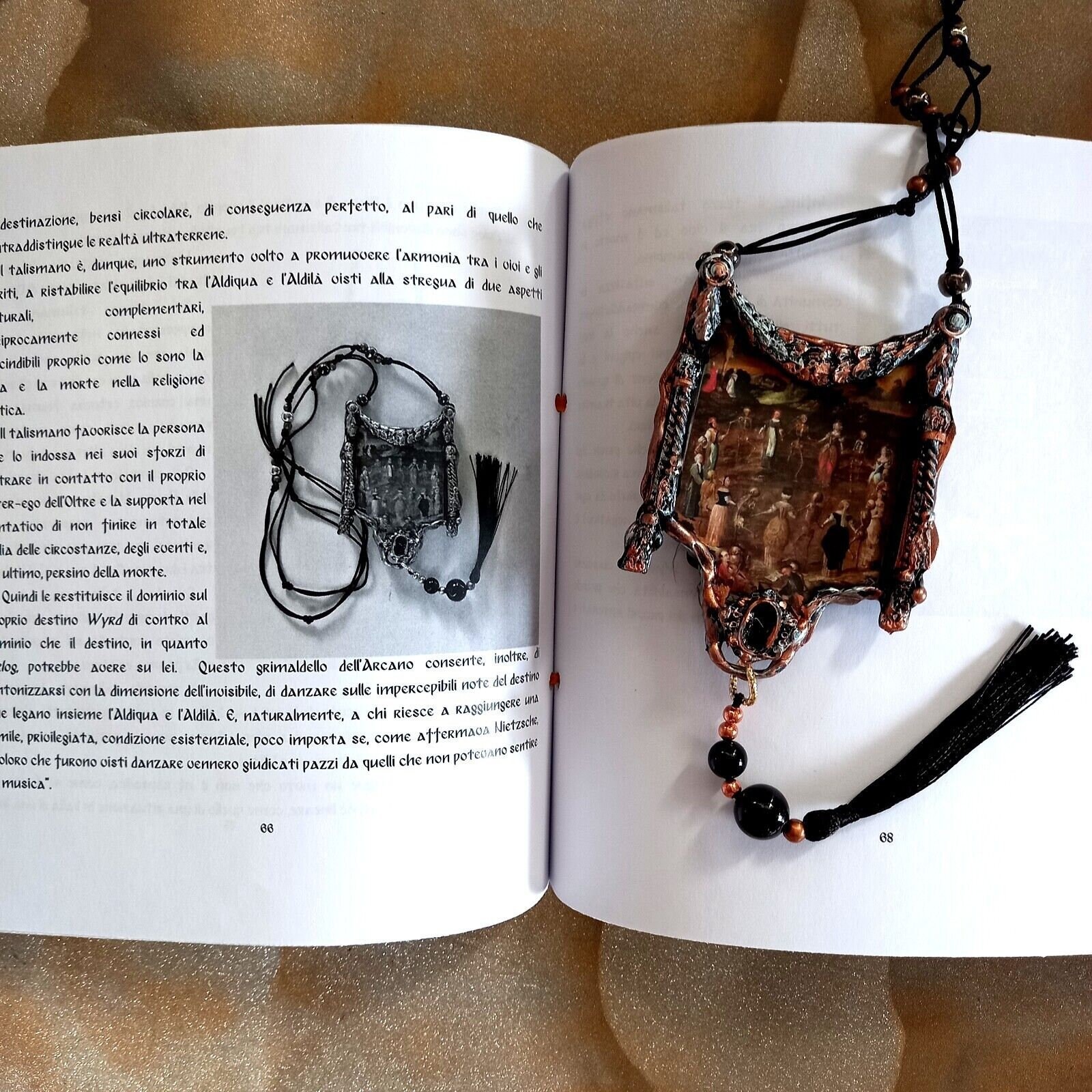 La Santa Muerte Pendant, Macabre Voodoo Magic Amulet Necklace, Spooky Witch Occult Jewelry Skull