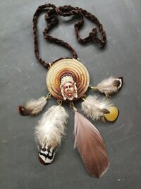 Dreamcatcher Amulet Necklace Native American, Shaman Drums Evil Eye Dream Catcher Talisman Occult Jewelry