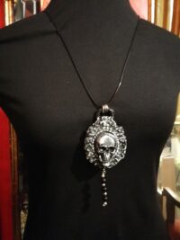 Skull Pendant, Life Forever Talisman Immortality, Evil Eye Protection, Inverted Pentagram Gothic Amulet Pentacle