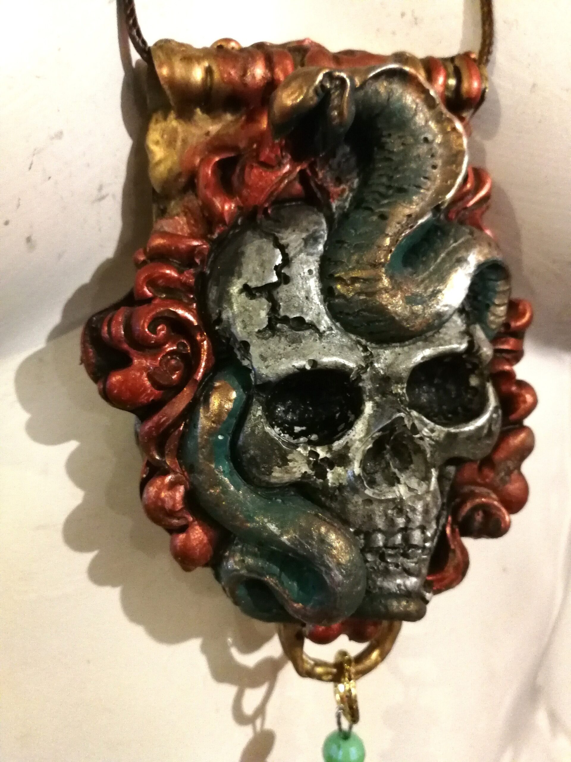 Life Forever, Skull Snake Talisman Garden of Eden, Imortality Magic Power Evil Eye, Punk Rock Gothic Amulet Pendant
