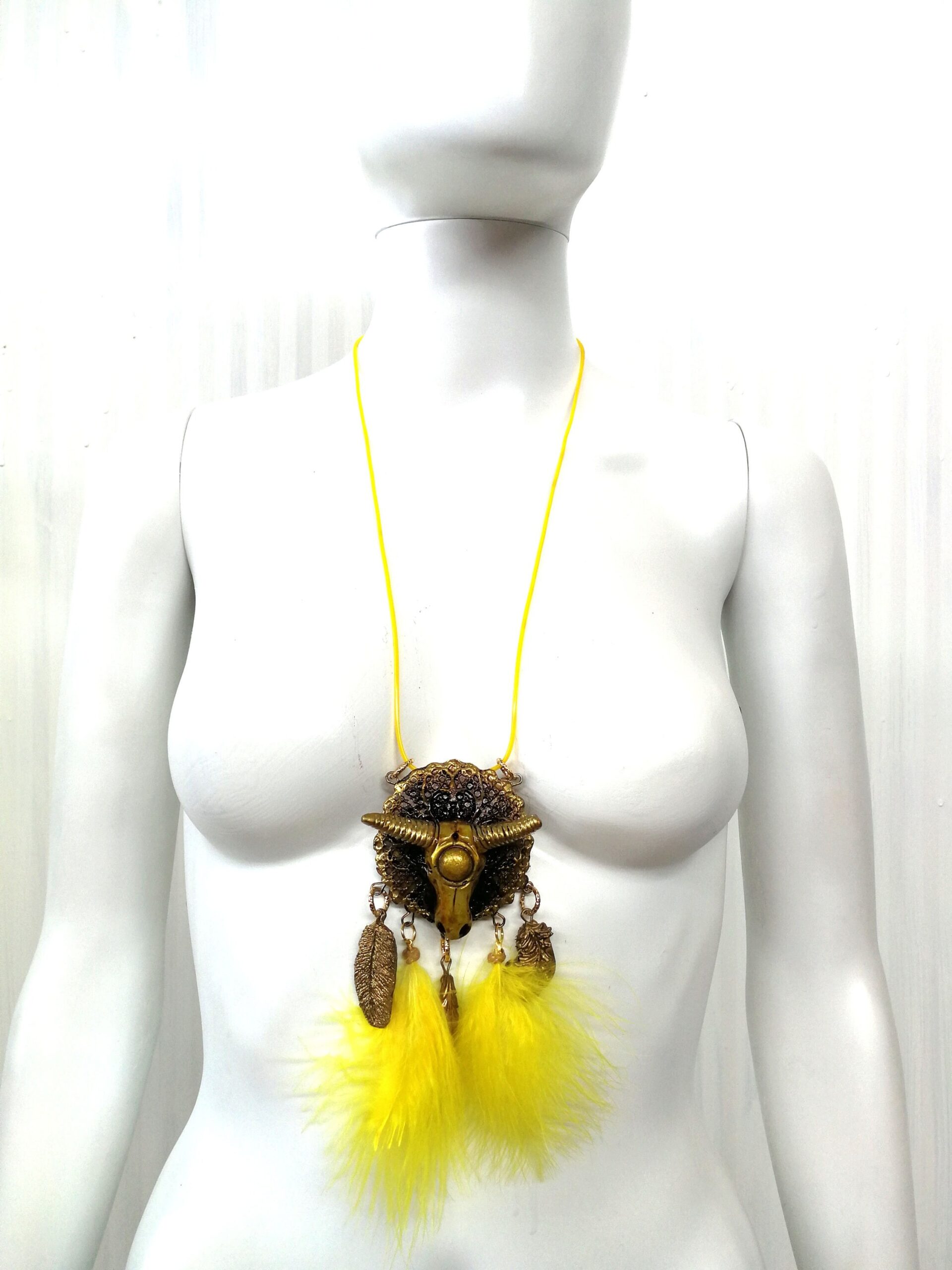 Dream Catcher Shaman Drums, Evil Eye Necklace Symbol Talisman, Ox Skull Pendant Spirit Guide Native American Amulet 555
