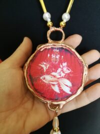 Sign of Pisces, Red Fish Astrological Talismans Spiritual Necklace, Zodiac Amulet Pendant, Witch Occult Jewelry