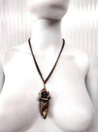 Uncut Gemstone Pendant, Enchanted Necklace Spirit Companion, Magic Portal Raw Stone Amulet Talisman Spell