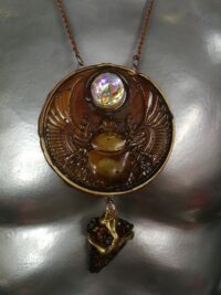 Scarab Beetle Amulet, Egyptian Goddess Horus Ancien Egypt Talisman, Pharaon Jewelry Egyptian Hieroglyphics Papyrus
