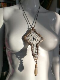Alchemy Cross, Gothic Talisman Medieval Templar, Rosicrucian Witchcraft Symbols, Sacred Amulet Gold Bee Pendant