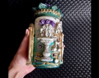 Spell Jar, White Magic Potion, Happyness Witch Altar Apothecary Vintage Bottle, Felicity Ballerina Mason