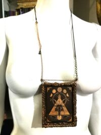 Esoteric Jewelry, Luciferian Magic Baphomet Talisman, Triple Moon Gothic Necklace, Satanic Symbol Lucifer Pendant
