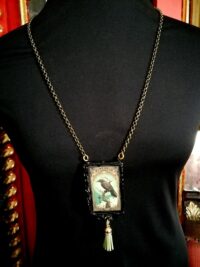 Black Raven Crow, Magic Talisman Witch Pendant, Esoteric Jewelry Witchcraft Symbol, Gothic Amulet Ritual