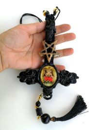 Satanic Necklace, Baphomet Upside Down Cross, Antichrist Inverted Cross, Occult Symbols, 666, Sigil of Lucifer Satan
