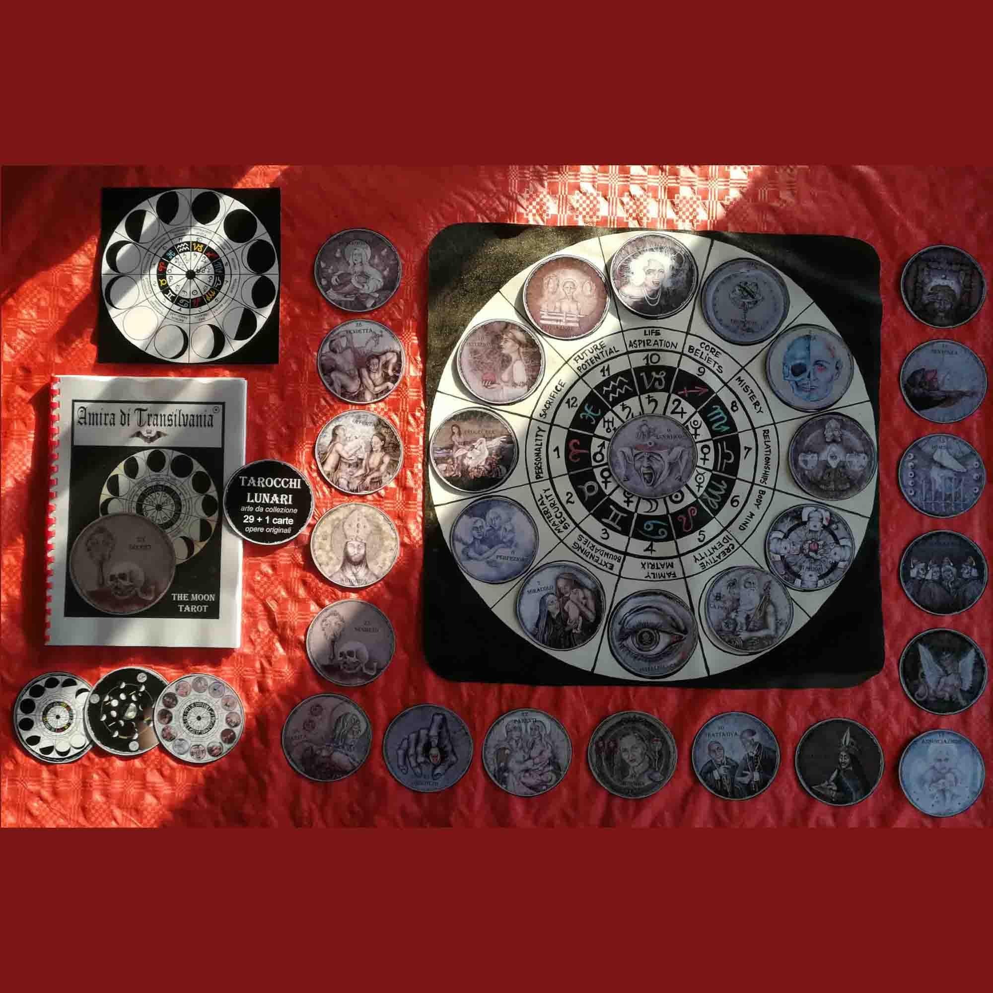 Moon Tarot, Round Card Deck, Magic Oracle, Tarot Cards Deck, Book Guide, Reading Psychic, Limited Edition, Cartomancy