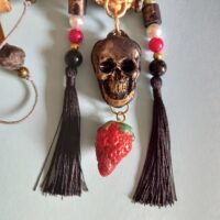 Santa Muerte, Doll Head Magic Talisman, Cursed Haunted Witchcraft Pendant, Witch Jewelry Skull Necklace