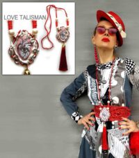 Love Talisman, Burning Arrowed Heart, Attraction Amulet Eternity Loveling, Protection Talisman Pendant Charm