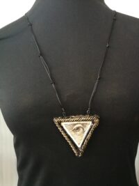 Dollar Eye Necklace Charm, Protective Talisman Pendant, Abundance & Money Attraction Amulet, Triangle Good Luck