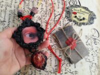 Magic Eye Necklace Charm, Protective Talisman Pendant Protection Amulet, Feminine Power Love Attraction