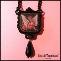Egyptian God, Glyph Sphinx Magic Pentacle, Hieroglyphs Symbols Amulet, Ancient Egypt Pendant Obsidian Stone